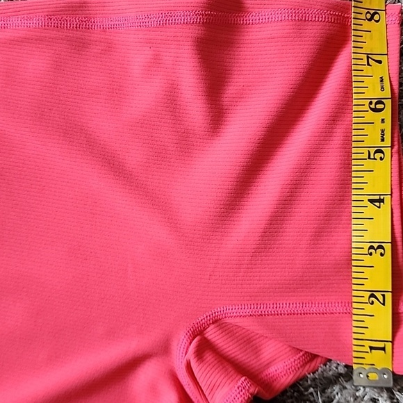 All In Motion Brushed & Sculpted Rib Sports Short Bodysuit, Size S coral color. - Picture 12 of 15